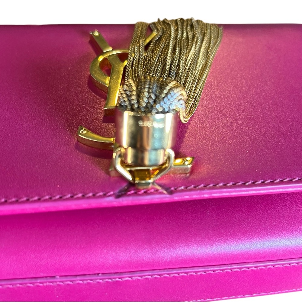 YSL Fuchsia Tassel Two way chain crossbody small bag - Picture 12 of 16